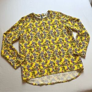 ROSEANNA yellow floral‎ long sleeve textured blouse shirt